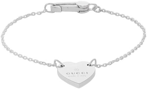 gucci toggle silver heart bracelet|Gucci trademark heart silver bracelet.